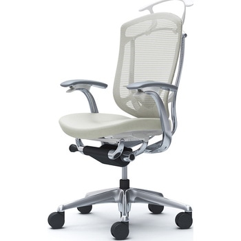 コンテッサセコンダ、固定肘、ハイバック、座革、ハンガー付、ランバー付、ホワイトB、ポリッシュ、脚ポリッシュ、ウレタン - オカムラ(岡村製作所)