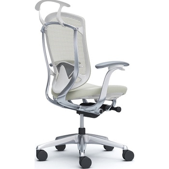 コンテッサセコンダ、固定肘、ハイバック、座革、ハンガー付、ランバー付、ホワイトB、ポリッシュ、脚ポリッシュ、ウレタン - オカムラ(岡村製作所)