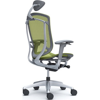 コンテッサセコンダ、可動肘、可動ヘッド、座メッシュ、ハンガー無、ランバー無、グレーB、シルバー、脚シルバー、ウレタン オカムラ(岡村製作所)