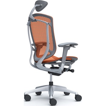 コンテッサセコンダ、可動肘、可動ヘッド、座メッシュ、ハンガー無、ランバー無、グレーB、シルバー、脚シルバー、ウレタン オカムラ(岡村製作所)