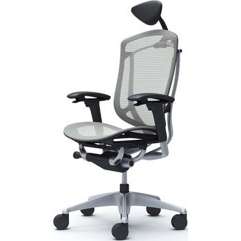 コンテッサセコンダ、可動肘、可動ヘッド、座メッシュ、ハンガー無、ランバー無、ブラックB、シルバー、脚シルバー、ウレタン オカムラ(岡村製作所)