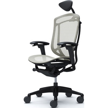 コンテッサセコンダ、可動肘、可動ヘッド、座メッシュ、ハンガー無、ランバー無、ブラックB、ブラック、脚ブラック、ウレタン - オカムラ(岡村製作所)