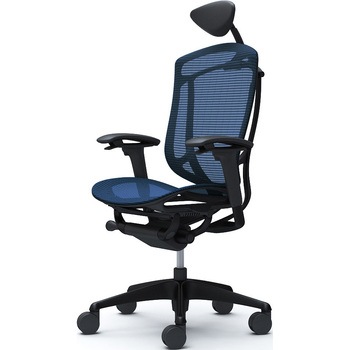 コンテッサセコンダ、可動肘、可動ヘッド、座メッシュ、ハンガー無、ランバー無、ブラックB、ブラック、脚ブラック、ウレタン - オカムラ(岡村製作所)