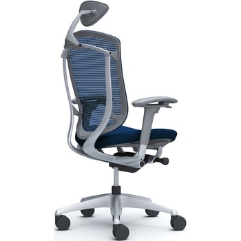 コンテッサセコンダ、可動肘、可動ヘッド、座クッション、ハンガー無、ランバー無、グレーB、シルバー、脚シルバー、ウレタン オカムラ(岡村製作所)