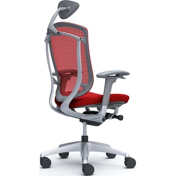 コンテッサセコンダ、可動肘、可動ヘッド、座クッション、ハンガー無、ランバー無、グレーB、シルバー、脚シルバー、ウレタン オカムラ(岡村製作所)