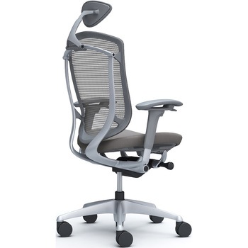 コンテッサセコンダ、可動肘、可動ヘッド、座クッション、ハンガー無、ランバー無、グレーB、シルバー、脚シルバー、ウレタン オカムラ(岡村製作所)