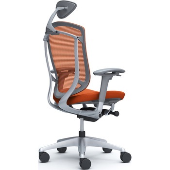 コンテッサセコンダ、可動肘、可動ヘッド、座クッション、ハンガー無、ランバー無、グレーB、シルバー、脚シルバー、ウレタン オカムラ(岡村製作所)