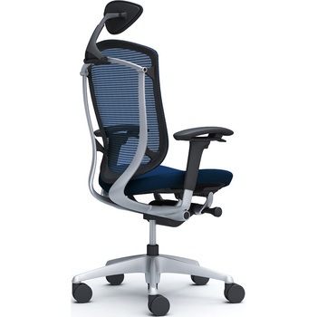 コンテッサセコンダ、可動肘、可動ヘッド、座クッション、ハンガー無、ランバー無、ブラックB、シルバー、脚シルバー、ウレタン オカムラ(岡村製作所)