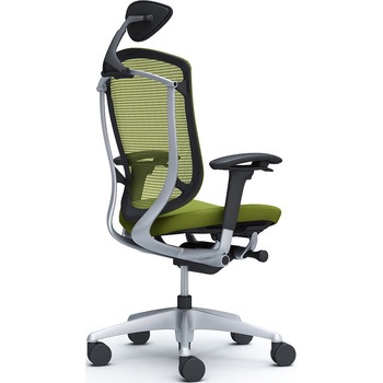 コンテッサセコンダ、可動肘、可動ヘッド、座クッション、ハンガー無、ランバー無、ブラックB、シルバー、脚シルバー、ウレタン オカムラ(岡村製作所)