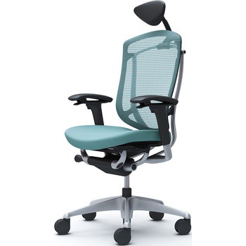 コンテッサセコンダ、可動肘、可動ヘッド、座クッション、ハンガー無、ランバー無、ブラックB、シルバー、脚シルバー、ウレタン オカムラ(岡村製作所)