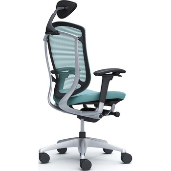 コンテッサセコンダ、可動肘、可動ヘッド、座クッション、ハンガー無、ランバー無、ブラックB、シルバー、脚シルバー、ウレタン オカムラ(岡村製作所)