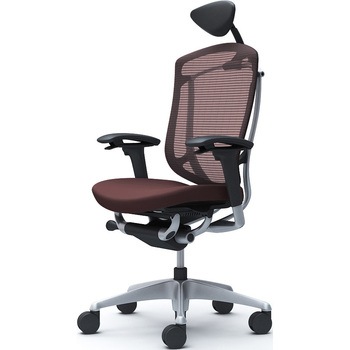 コンテッサセコンダ、可動肘、可動ヘッド、座クッション、ハンガー無、ランバー無、ブラックB、シルバー、脚シルバー、ウレタン オカムラ(岡村製作所)