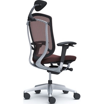 コンテッサセコンダ、可動肘、可動ヘッド、座クッション、ハンガー無、ランバー無、ブラックB、シルバー、脚シルバー、ウレタン オカムラ(岡村製作所)