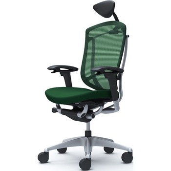 コンテッサセコンダ、可動肘、可動ヘッド、座クッション、ハンガー無、ランバー無、ブラックB、シルバー、脚シルバー、ウレタン オカムラ(岡村製作所)