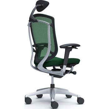 コンテッサセコンダ、可動肘、可動ヘッド、座クッション、ハンガー無、ランバー無、ブラックB、シルバー、脚シルバー、ウレタン オカムラ(岡村製作所)