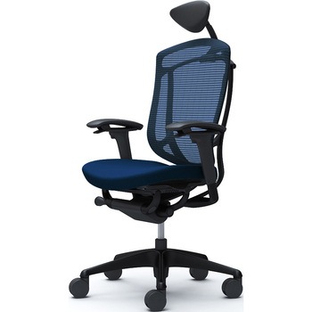 コンテッサセコンダ、可動肘、可動ヘッド、座クッション、ハンガー無、ランバー無、ブラックB、ブラック、脚ブラック、ウレタン オカムラ(岡村製作所)