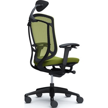 コンテッサセコンダ、可動肘、可動ヘッド、座クッション、ハンガー無、ランバー無、ブラックB、ブラック、脚ブラック、ウレタン オカムラ(岡村製作所)