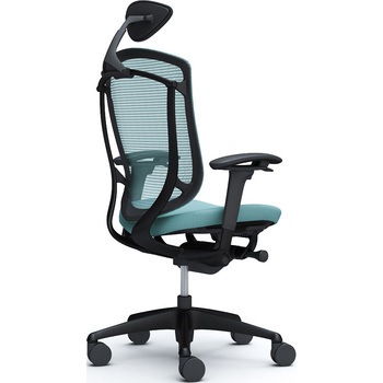 コンテッサセコンダ、可動肘、可動ヘッド、座クッション、ハンガー無、ランバー無、ブラックB、ブラック、脚ブラック、ウレタン オカムラ(岡村製作所)