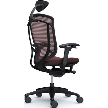 コンテッサセコンダ、可動肘、可動ヘッド、座クッション、ハンガー無、ランバー無、ブラックB、ブラック、脚ブラック、ウレタン オカムラ(岡村製作所)