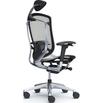 コンテッサセコンダ、可動肘、可動ヘッド、座メッシュ、ハンガー無、ランバー付、ブラックB、ポリッシュ、脚ポリッシュ、ウレタン - オカムラ(岡村製作所)