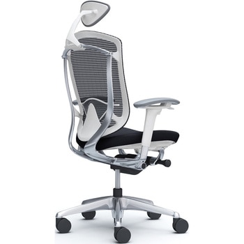 コンテッサセコンダ、可動肘、可動ヘッド、座クッション、ハンガー無、ランバー付、ホワイトB、ポリッシュ、脚ポリッシュ、ウレタン オカムラ(岡村製作所)