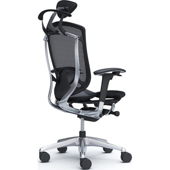 コンテッサセコンダ、可動肘、可動ヘッド、座メッシュ、ハンガー付、ランバー付、ブラックB、ポリッシュ、脚ポリッシュ、ウレタン オカムラ(岡村製作所)