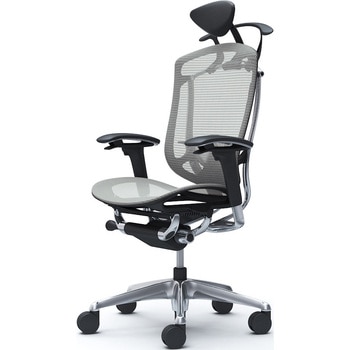 コンテッサセコンダ、可動肘、可動ヘッド、座メッシュ、ハンガー付、ランバー付、ブラックB、ポリッシュ、脚ポリッシュ、ウレタン オカムラ(岡村製作所)