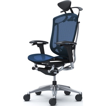 コンテッサセコンダ、可動肘、可動ヘッド、座メッシュ、ハンガー付、ランバー付、ブラックB、ポリッシュ、脚ポリッシュ、ウレタン オカムラ(岡村製作所)