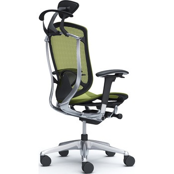 コンテッサセコンダ、可動肘、可動ヘッド、座メッシュ、ハンガー付、ランバー付、ブラックB、ポリッシュ、脚ポリッシュ、ウレタン オカムラ(岡村製作所)