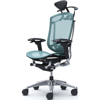 コンテッサセコンダ、可動肘、可動ヘッド、座メッシュ、ハンガー付、ランバー付、ブラックB、ポリッシュ、脚ポリッシュ、ウレタン オカムラ(岡村製作所)