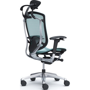 コンテッサセコンダ、可動肘、可動ヘッド、座メッシュ、ハンガー付、ランバー付、ブラックB、ポリッシュ、脚ポリッシュ、ウレタン オカムラ(岡村製作所)