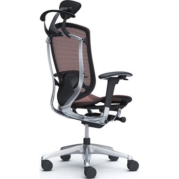 コンテッサセコンダ、可動肘、可動ヘッド、座メッシュ、ハンガー付、ランバー付、ブラックB、ポリッシュ、脚ポリッシュ、ウレタン オカムラ(岡村製作所)