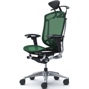 コンテッサセコンダ、可動肘、可動ヘッド、座メッシュ、ハンガー付、ランバー付、ブラックB、ポリッシュ、脚ポリッシュ、ウレタン オカムラ(岡村製作所)