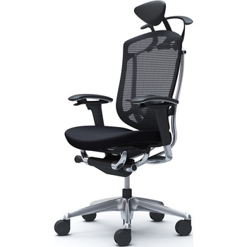 コンテッサセコンダ、可動肘、可動ヘッド、座クッション、ハンガー付、ランバー付、ブラックB、ポリッシュ、脚ポリッシュ、ウレタン - オカムラ(岡村製作所)