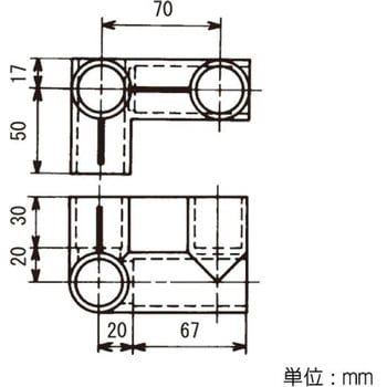 イレクター Φ28パイプ グレー用プラスチックジョイント 矢崎化工