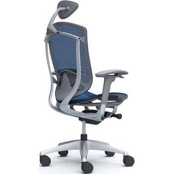 コンテッサセコンダ、可動肘、可動ヘッド、座メッシュ、ハンガー無、ランバー付、グレーB、シルバー、脚シルバー、ウレタン - オカムラ(岡村製作所)