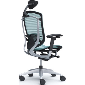 コンテッサセコンダ、可動肘、可動ヘッド、座メッシュ、ハンガー無、ランバー付、ブラックB、シルバー、脚シルバー、ウレタン オカムラ(岡村製作所)