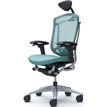 コンテッサセコンダ、可動肘、可動ヘッド、座クッション、ハンガー無、ランバー付、ブラックB、シルバー、脚シルバー、ウレタン オカムラ(岡村製作所)
