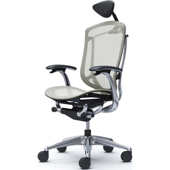 コンテッサセコンダ，固定肘，座メッシュ，小型ヘッド5本脚，ポリッシュ，ブラック，ランバー無ハンガー無 - オカムラ(岡村製作所)