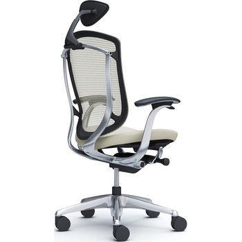 コンテッサセコンダ，固定肘，座クッション，小型ヘッド5本脚，ポリッシュ，ブラック，ランバー無ハンガー無 オカムラ(岡村製作所)