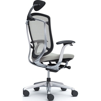 コンテッサセコンダ，固定肘，座クッション，小型ヘッド5本脚，ポリッシュ，ブラック，ランバー無ハンガー無 オカムラ(岡村製作所)