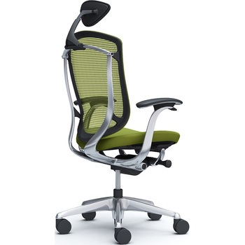 コンテッサセコンダ，固定肘，座クッション，小型ヘッド5本脚，ポリッシュ，ブラック，ランバー無ハンガー無 オカムラ(岡村製作所)