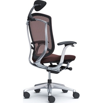 コンテッサセコンダ，固定肘，座クッション，小型ヘッド5本脚，ポリッシュ，ブラック，ランバー無ハンガー無 オカムラ(岡村製作所)