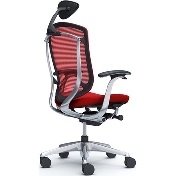 コンテッサセコンダ，固定肘，座クッション，小型ヘッド5本脚，ポリッシュ，ブラック，ランバー無ハンガー無 オカムラ(岡村製作所)