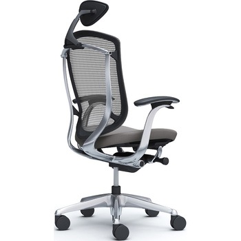 コンテッサセコンダ，固定肘，座クッション，小型ヘッド5本脚，ポリッシュ，ブラック，ランバー無ハンガー無 オカムラ(岡村製作所)