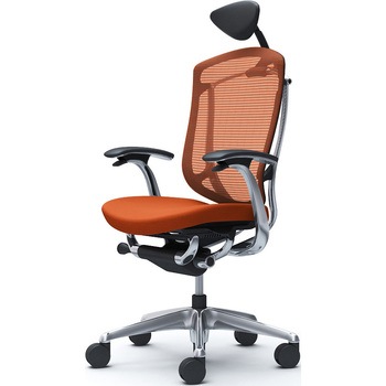 コンテッサセコンダ，固定肘，座クッション，小型ヘッド5本脚，ポリッシュ，ブラック，ランバー無ハンガー無 オカムラ(岡村製作所)