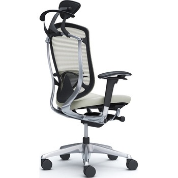 コンテッサセコンダ、可動肘、可動ヘッド、座革、ハンガー付、ランバー付、ブラックB、ポリッシュ、脚ポリッシュ、ウレタン - オカムラ(岡村製作所)