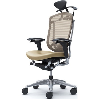 コンテッサセコンダ、可動肘、可動ヘッド、座革、ハンガー付、ランバー付、ブラックB、ポリッシュ、脚ポリッシュ、ウレタン - オカムラ(岡村製作所)