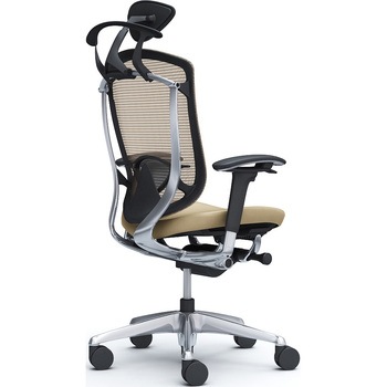 コンテッサセコンダ、可動肘、可動ヘッド、座革、ハンガー付、ランバー付、ブラックB、ポリッシュ、脚ポリッシュ、ウレタン - オカムラ(岡村製作所)