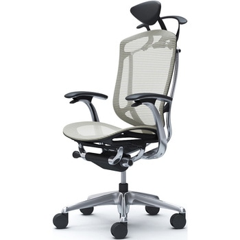 コンテッサセコンダ、固定肘、可動ヘッド、座メッシュ、ハンガー付、ランバー無、ブラックB、ポリッシュ、脚ポリッシュ、ウレタン オカムラ(岡村製作所)